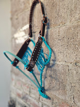 Load image into Gallery viewer, Teal fringe hybrid halter

